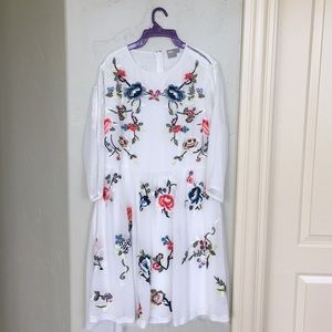 embroidered white dress
